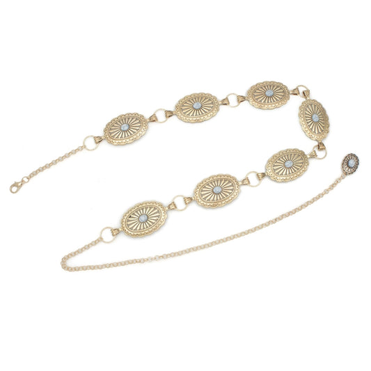 White and gold western belt – Lavish 31