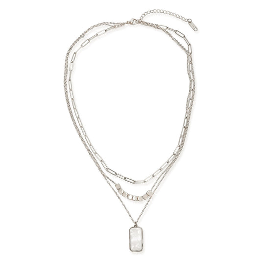Silver layered necklace