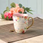 Mug Pink/White Floral Strength & Dignity Prov. 31:25 – Lavish 31 (view 4)