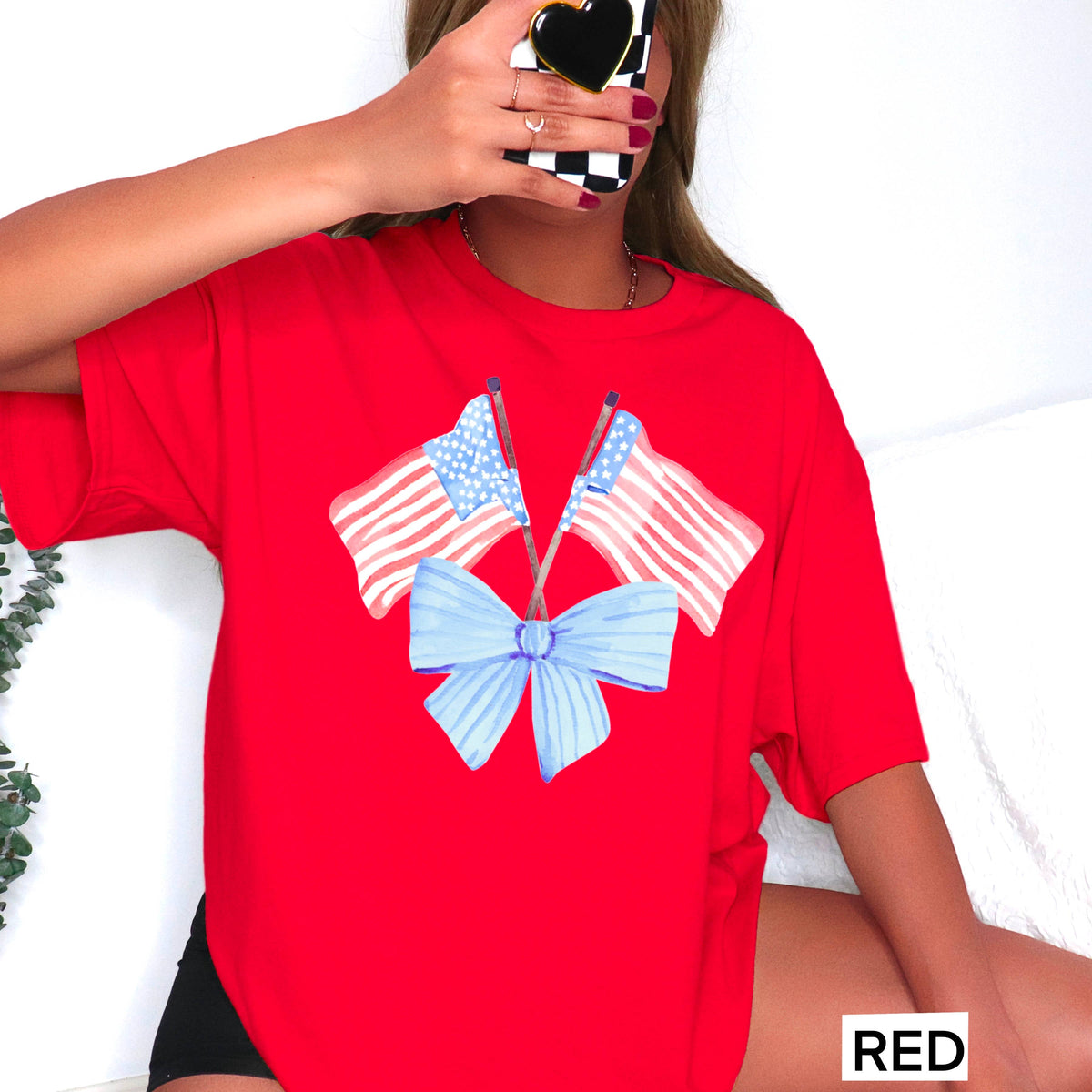 Black Coquette American Flag, July 4th Graphic Tee – Lavish 31 (view 18)
