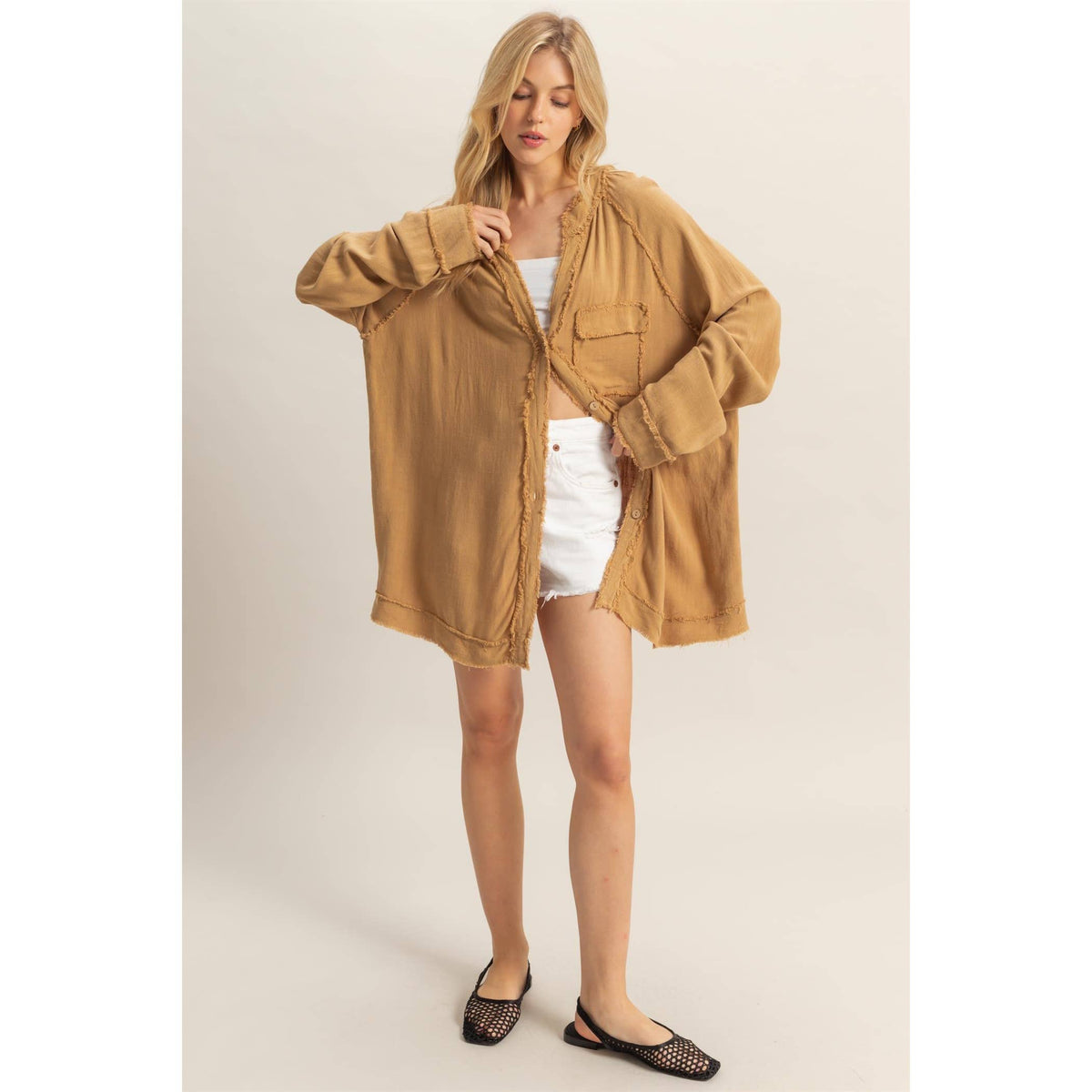 Brown cardigan fringe – Lavish 31 (view 4)