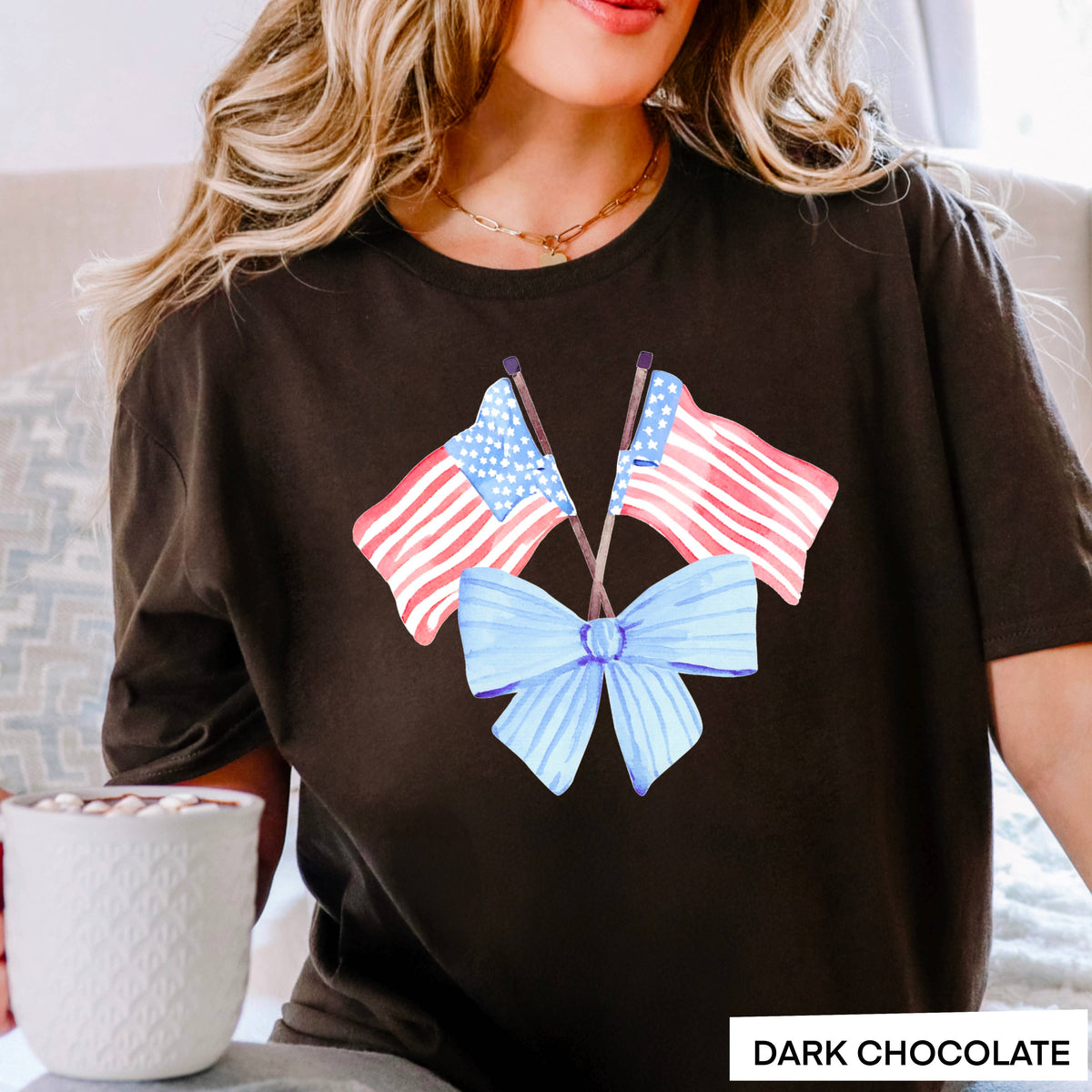 Black Coquette American Flag, July 4th Graphic Tee – Lavish 31 (view 8)