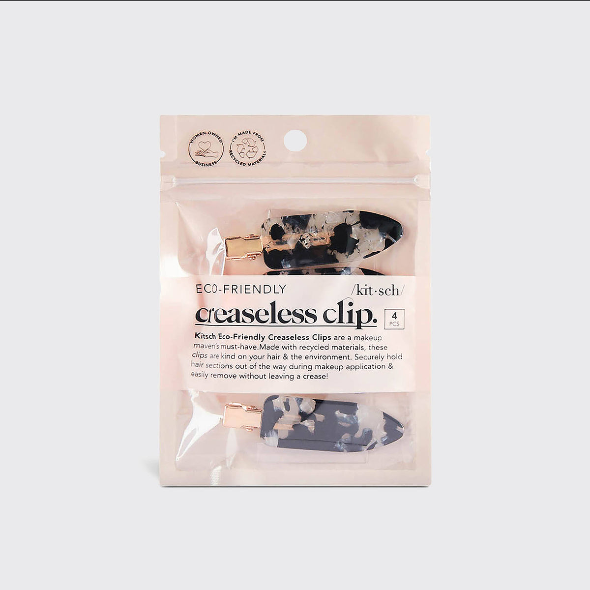 Eco-Friendly Creaseless Clips 4pc Set - Black Terrazzo – Lavish 31 (view 4)
