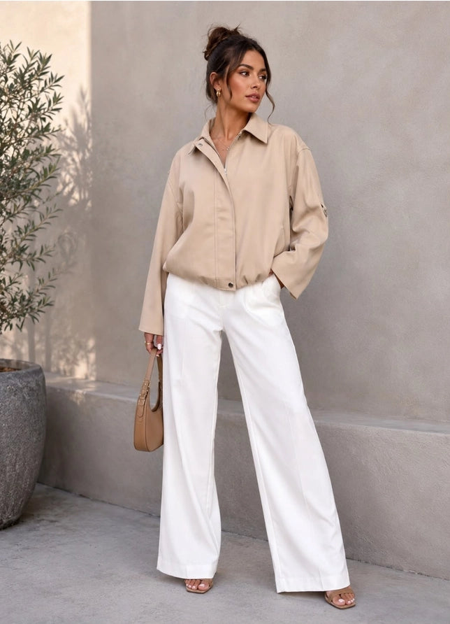 Beige bomber jacket – Lavish 31