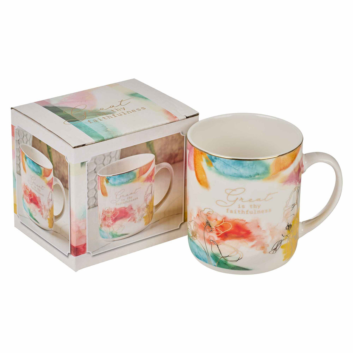 Mug White/White Floral Great Is Thy Faithfulness – Lavish 31 (view 3)
