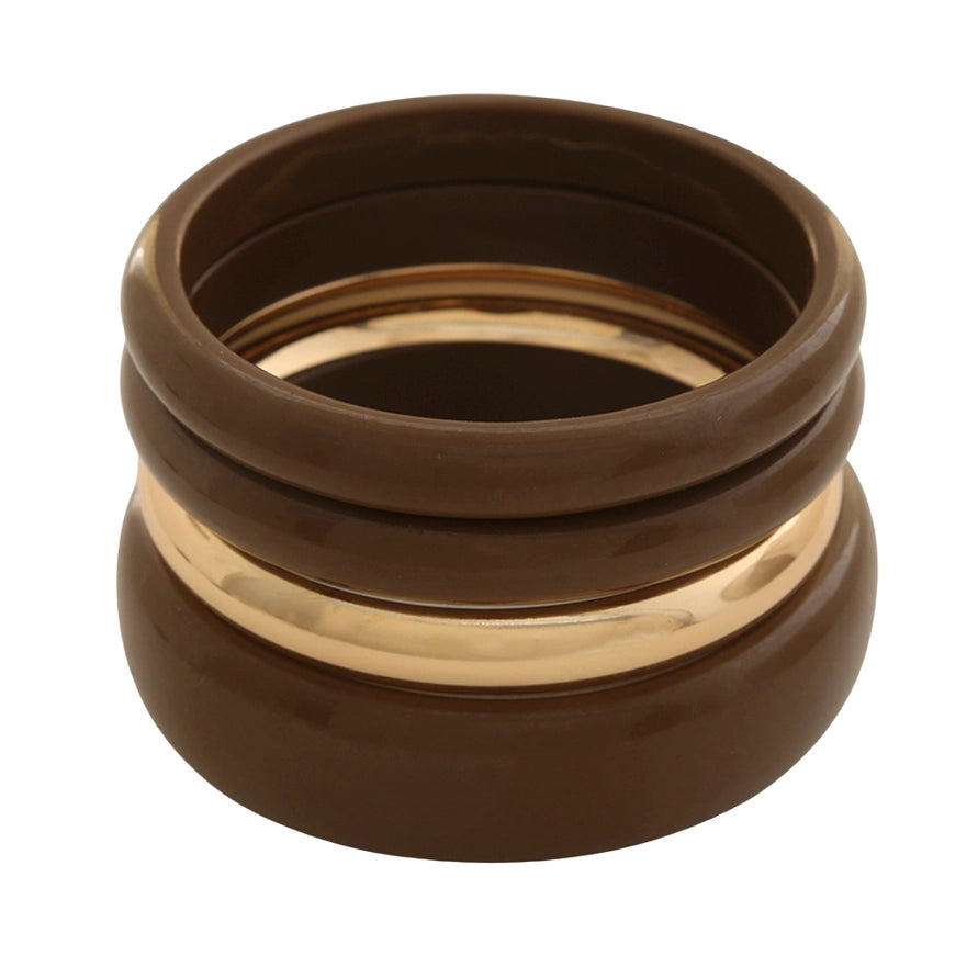 Brown and gold bangle bracelets – Lavish 31