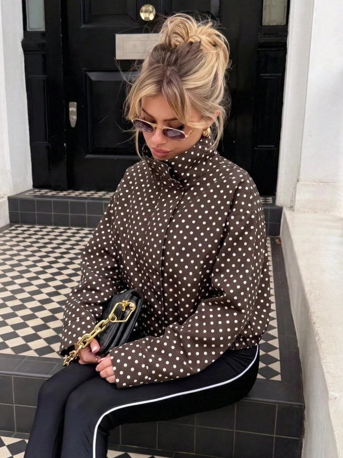 Polka Dot Relaxed Fit Pocket Jacket – Lavish 31