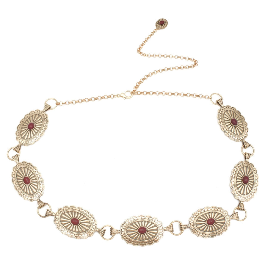 Brown and gold western belt – Lavish 31