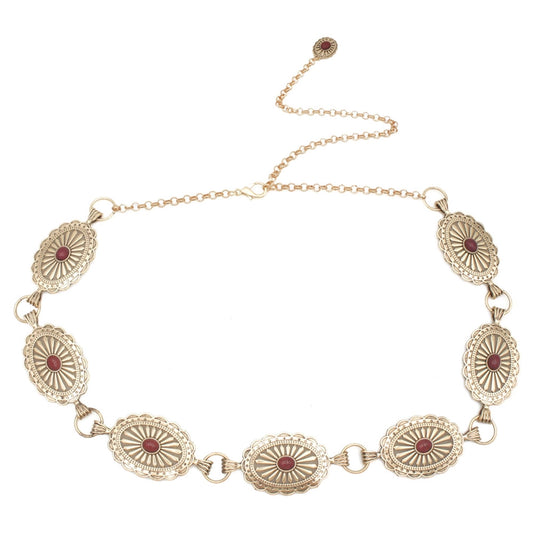 Brown and gold western belt – Lavish 31