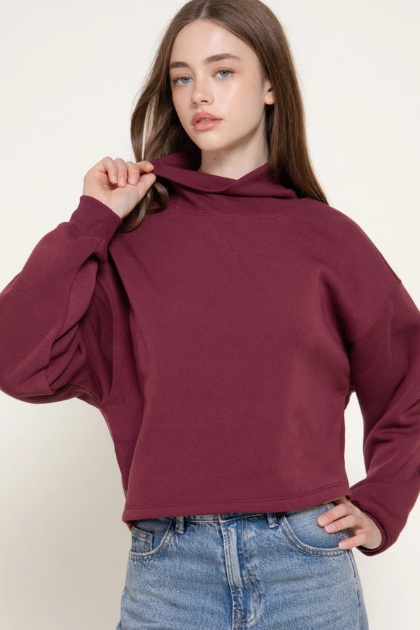 Burgundy mock neck sweater – Lavish 31