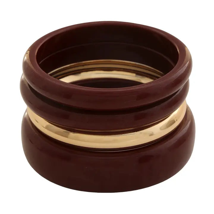 Burgundy and gold bangle bracelets – Lavish 31