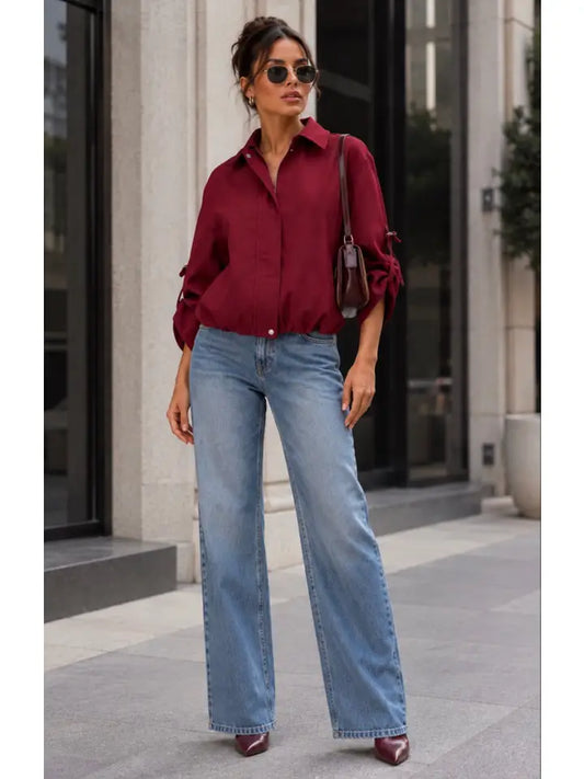 Burgundy bomber jacket – Lavish 31
