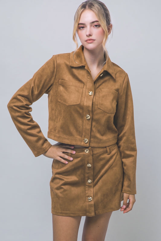 Camel jacket and skirt set – Lavish 31