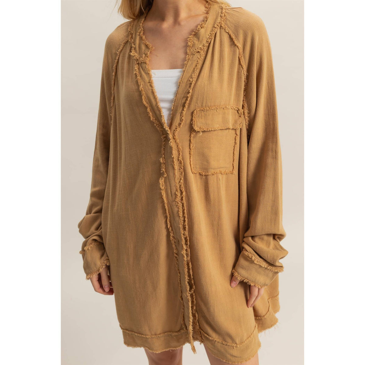 Brown cardigan fringe – Lavish 31 (view 5)