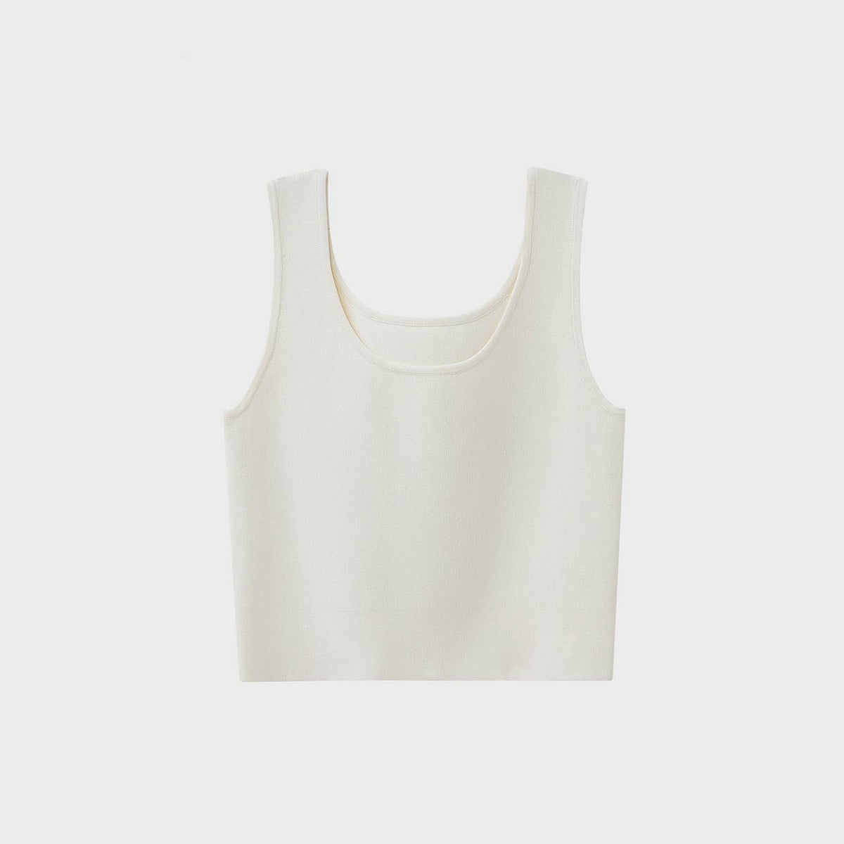 Striped Knit U-Neck Tank: Beige off white – Lavish 31