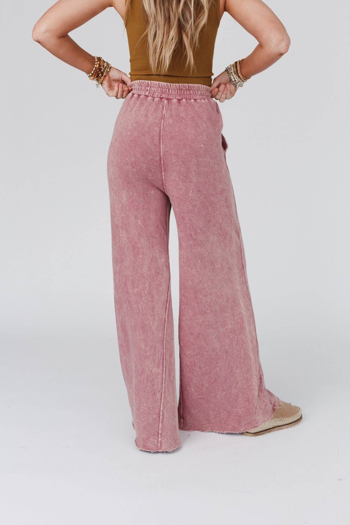 Relaxing mauve pink/purple flowy pants – Lavish 31 (view 12)