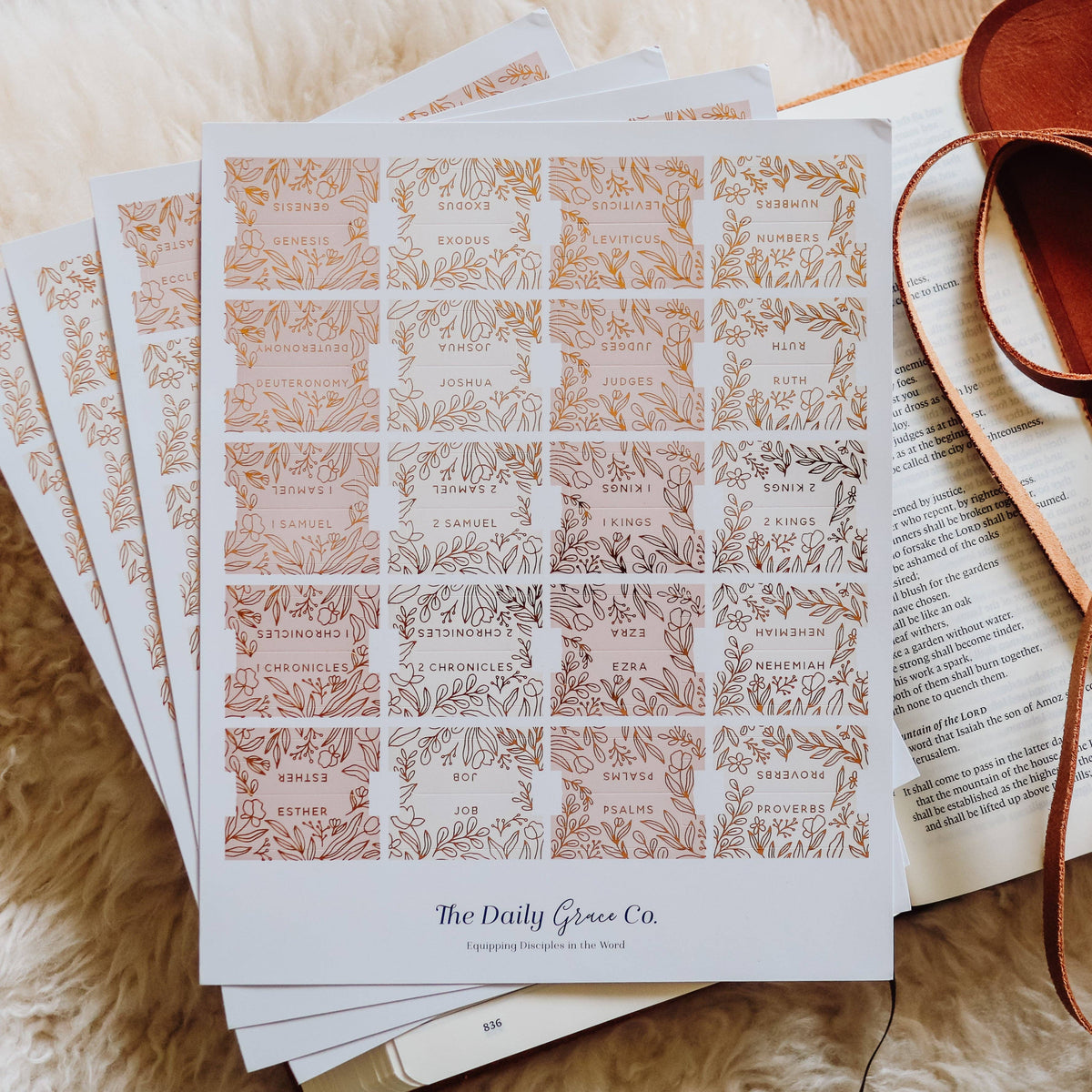 Gold Foil Bible Tabs, Dusty Pink – Lavish 31