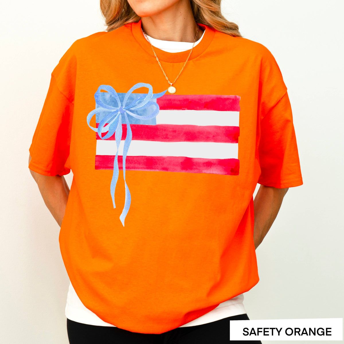 Black Coquette American Flag, July 4th Graphic Tee, Gildan: Black – Lavish 31 (view 22)