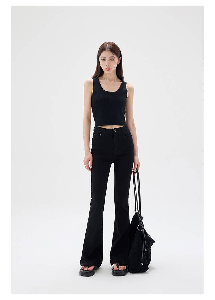 Striped Knit U-Neck Tank: Beige off white – Lavish 31 (view 6)