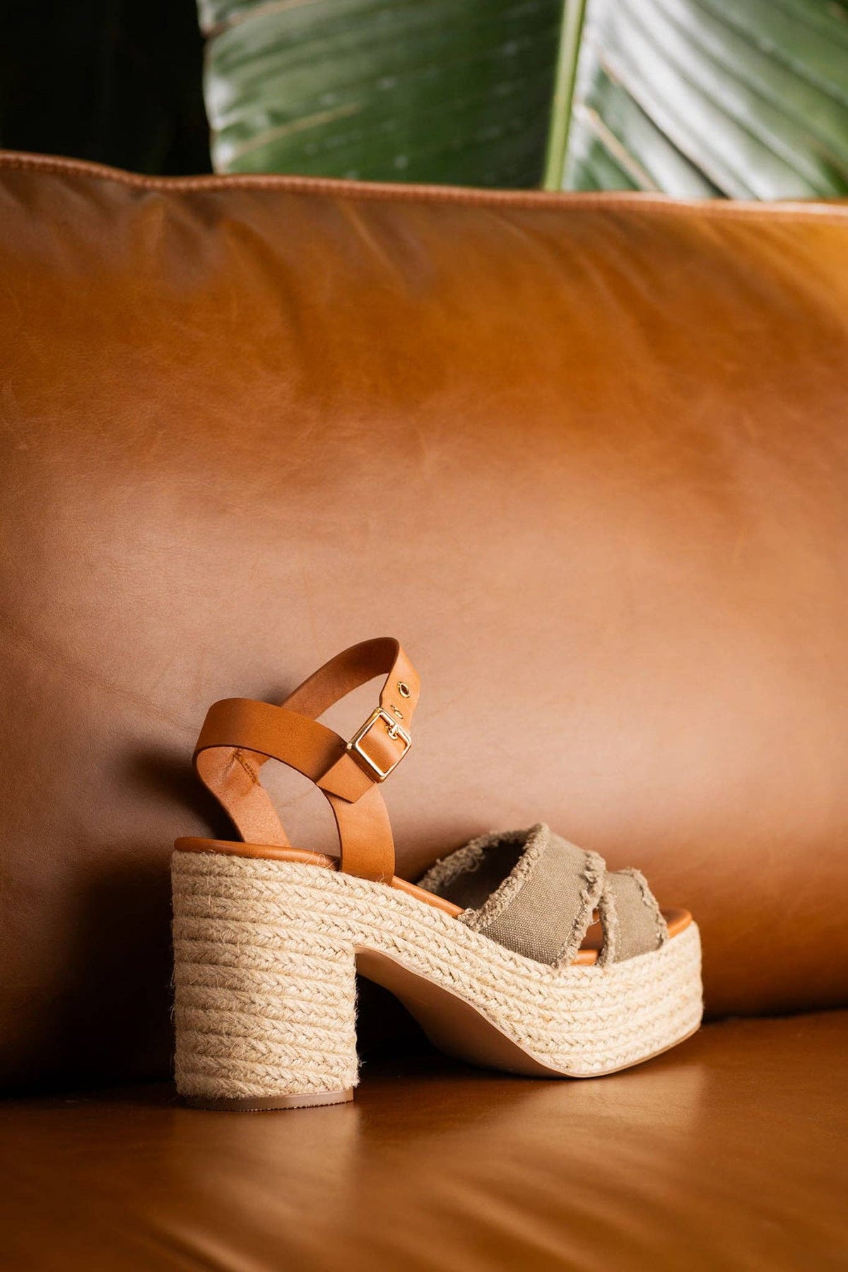 Nana Platform-wedge Sandals: Khaki – Lavish 31 (view 2)