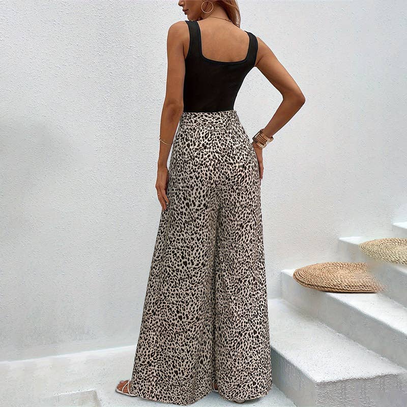 Stretch slim elastic waist leopard print pants: leopard – Lavish 31 (view 3)