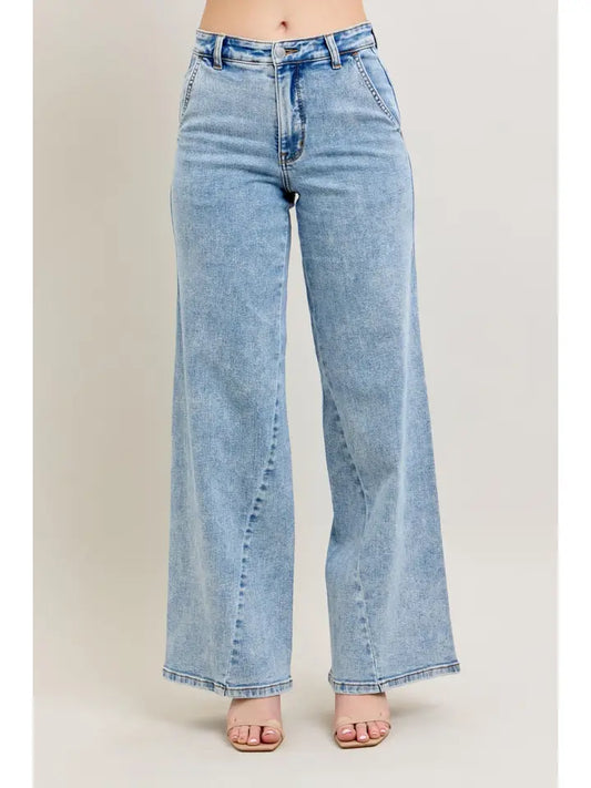 Denim wide leg judy blue pants – Lavish 31